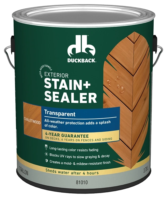 Exterior Wood Stain and Sealer, Transparent Chaletwood Finish, 1 Gallon