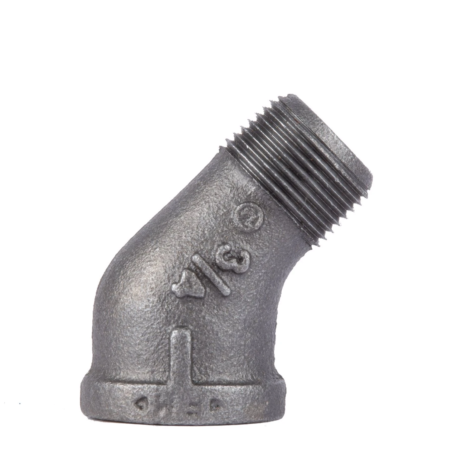 Three Quarter Inch Black Steel Pipe Forty Five Degree Street Elbow Fitting