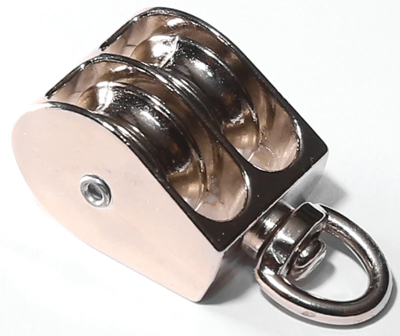 0178zd-1-1/2 Double Swivel Eye Rope Pulley - 1.5 Inch Zinc Plated