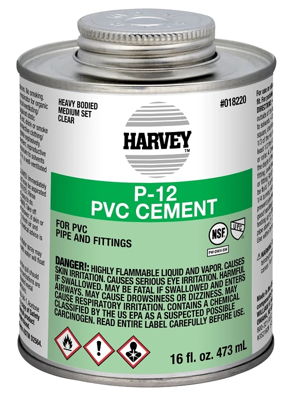 018220-12 Heavy Bodied Clear Pvc Cement, 16 Ounce Dauber Can