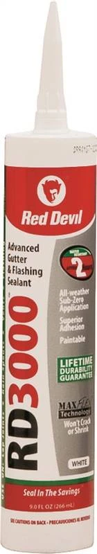 Rd3000 Advanced Gutter And Flashing Sealant, White, 9 Fl Oz Cartridge