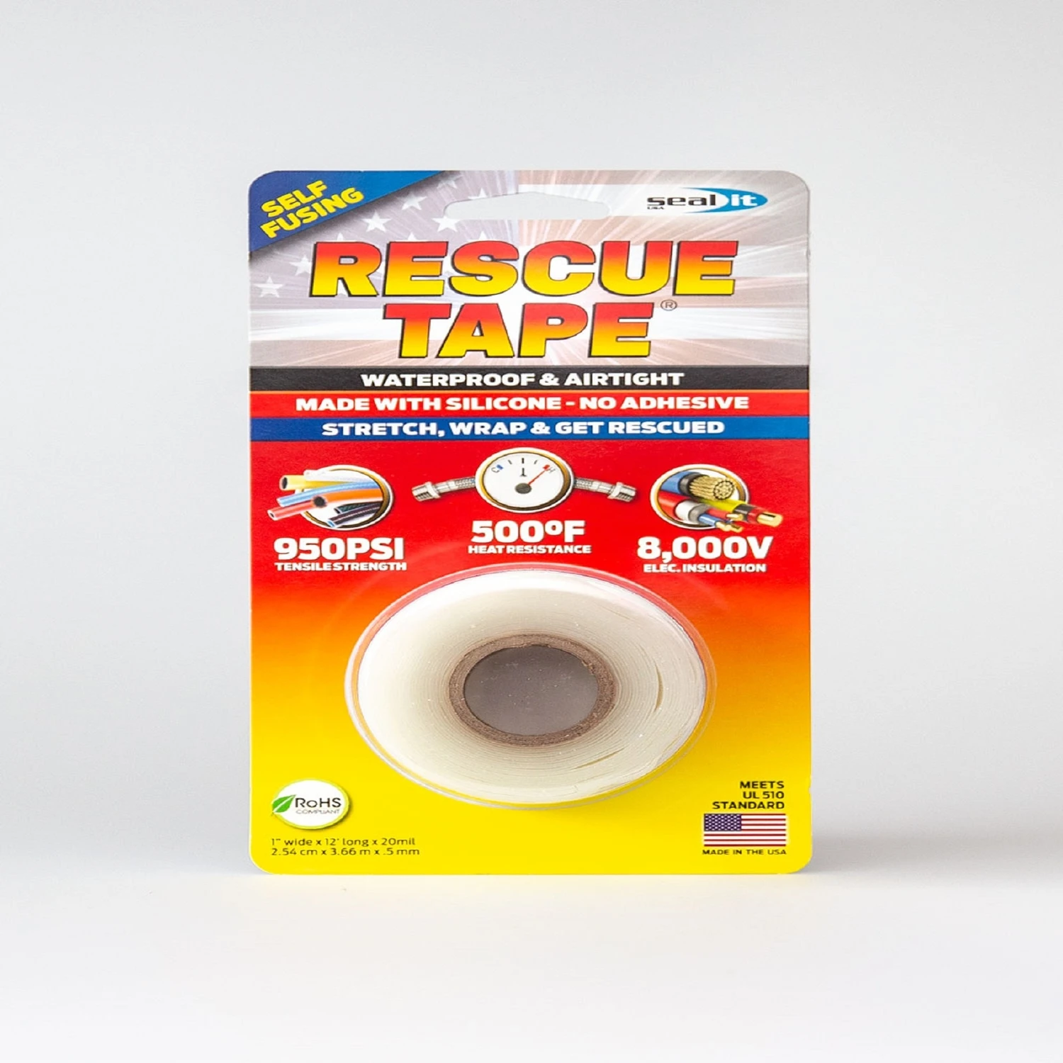 Clear 1 In. W X 12 Ft. L Self-fusing Silicone Repair Tape