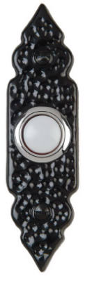 Thomas & Betts Dh1610l Lighted White Door Chime Push Button With Black Wrought Iron Housing