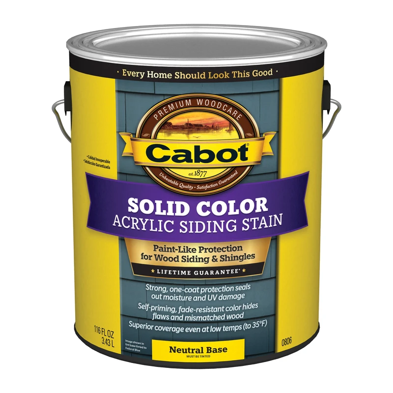 Solid Color Acrylic Siding & Fence Stain, Neutral Base, 1 Gallon