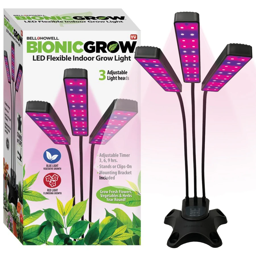 Grow Burst 6-watt Indoor Led Plant Light With Adjustable Timer And Mounting Bracket