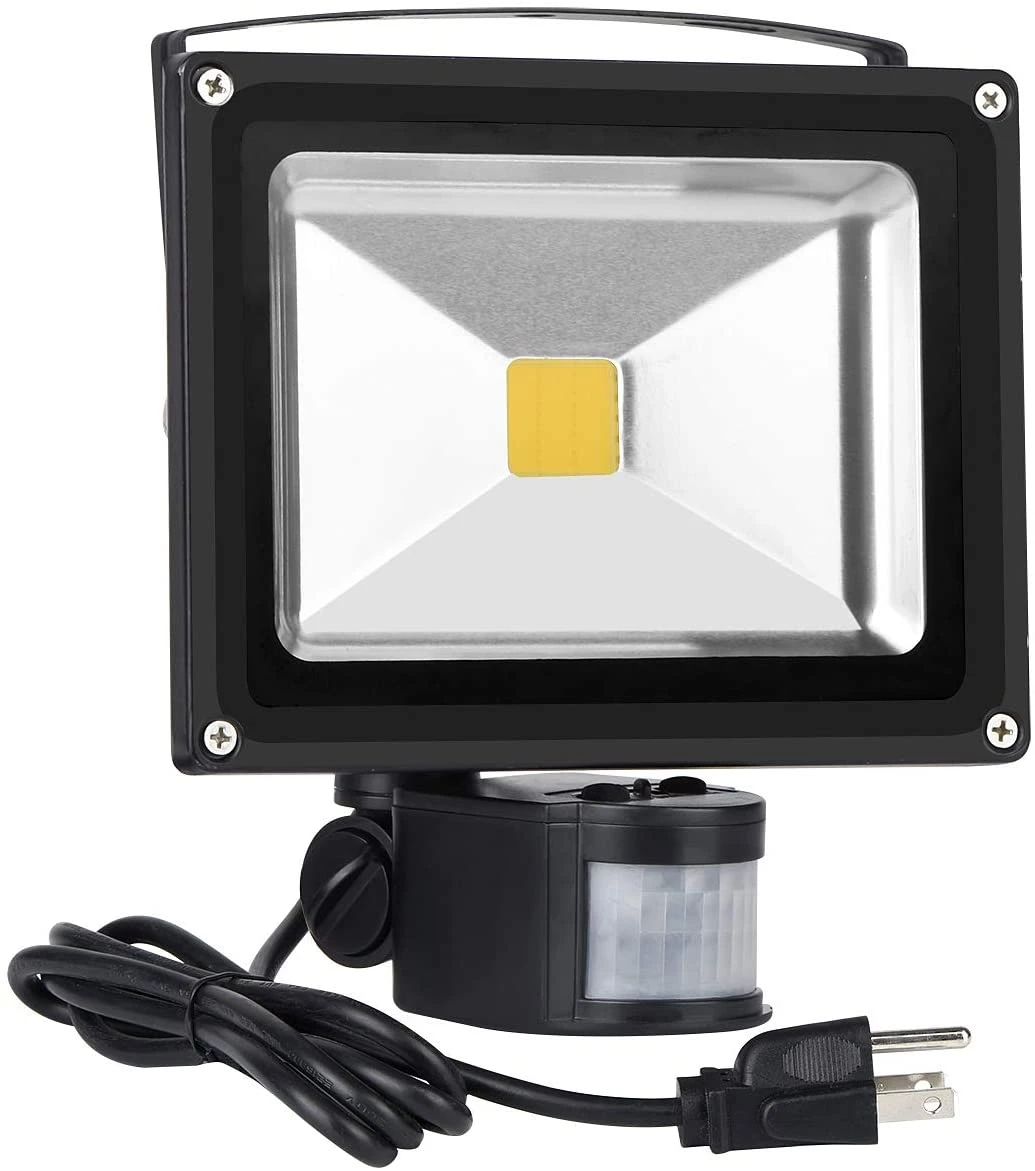 Twin Head LED Outdoor Flood Light, Motion Activated, Adjustable Lumens, Bronze Finish