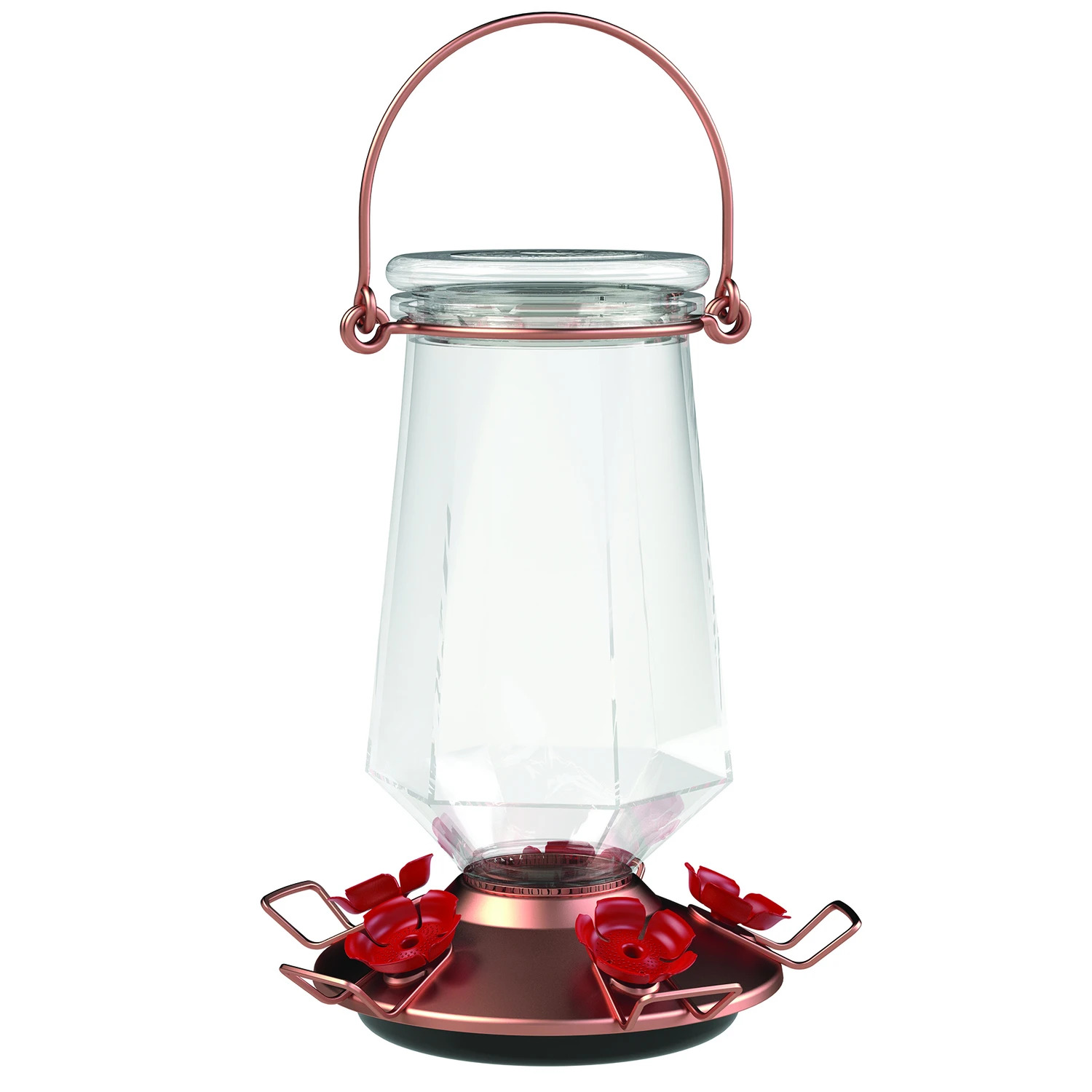 28 Oz. Crystal Top-fill Glass Hummingbird Feeder With 5 Ports