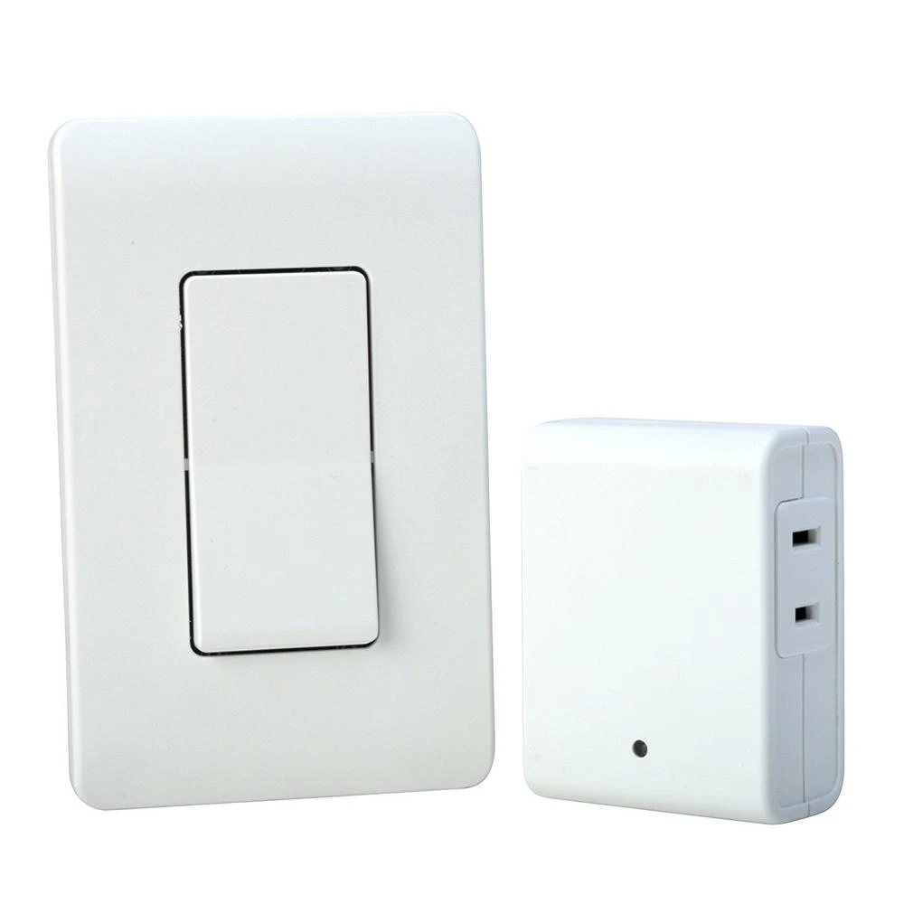 Wireless Wall Switch Remote Control, 8-amp, Indoor Light Control, White