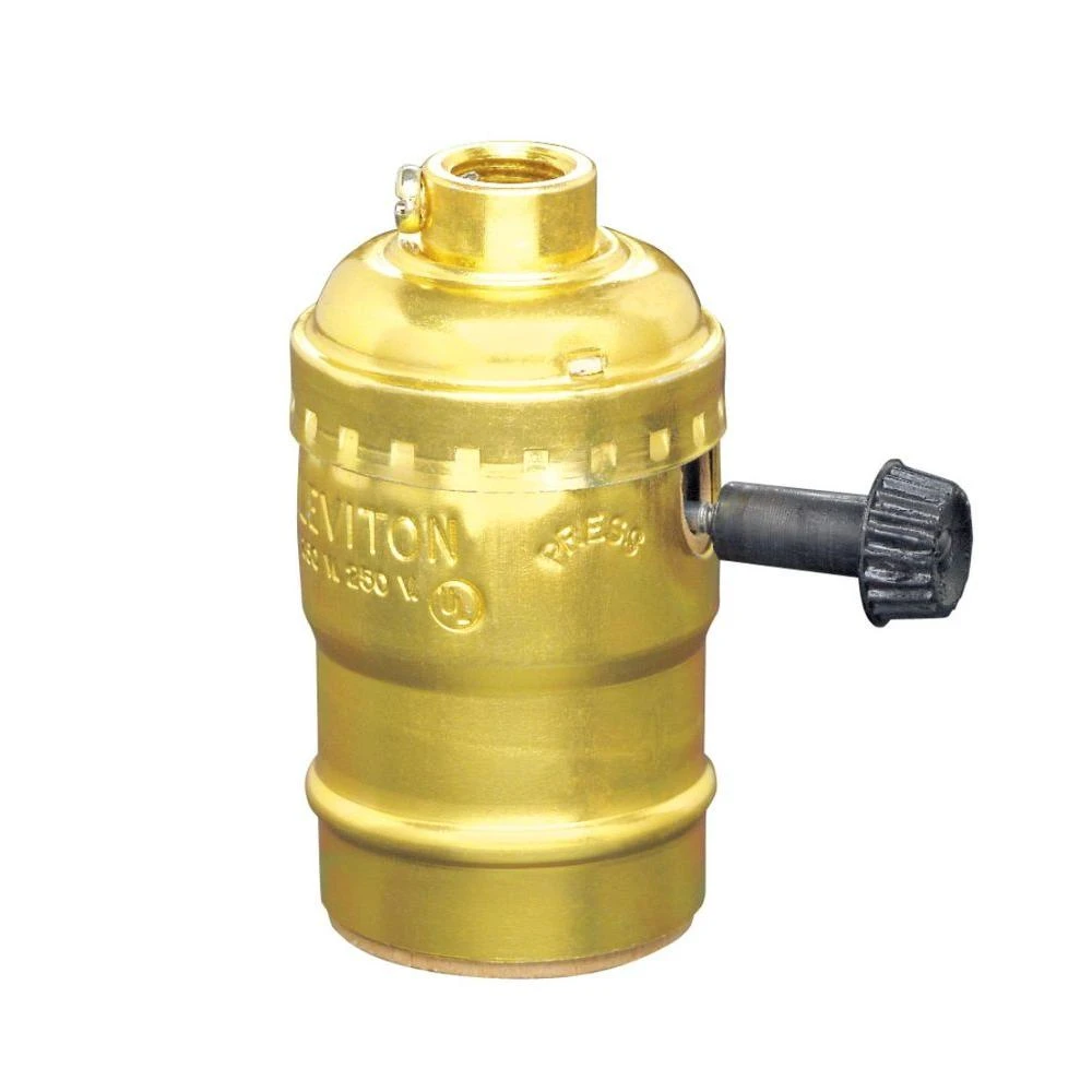 R50-10083-16 Turn-knob Medium Base Brass Lamp Socket
