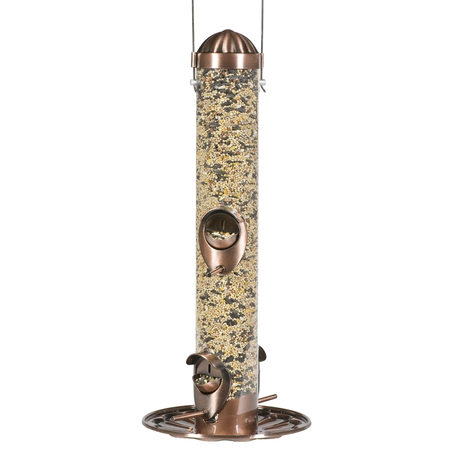 1.8 Lb Antique Copper Wild Bird And Finch Feeder With 4 Ports