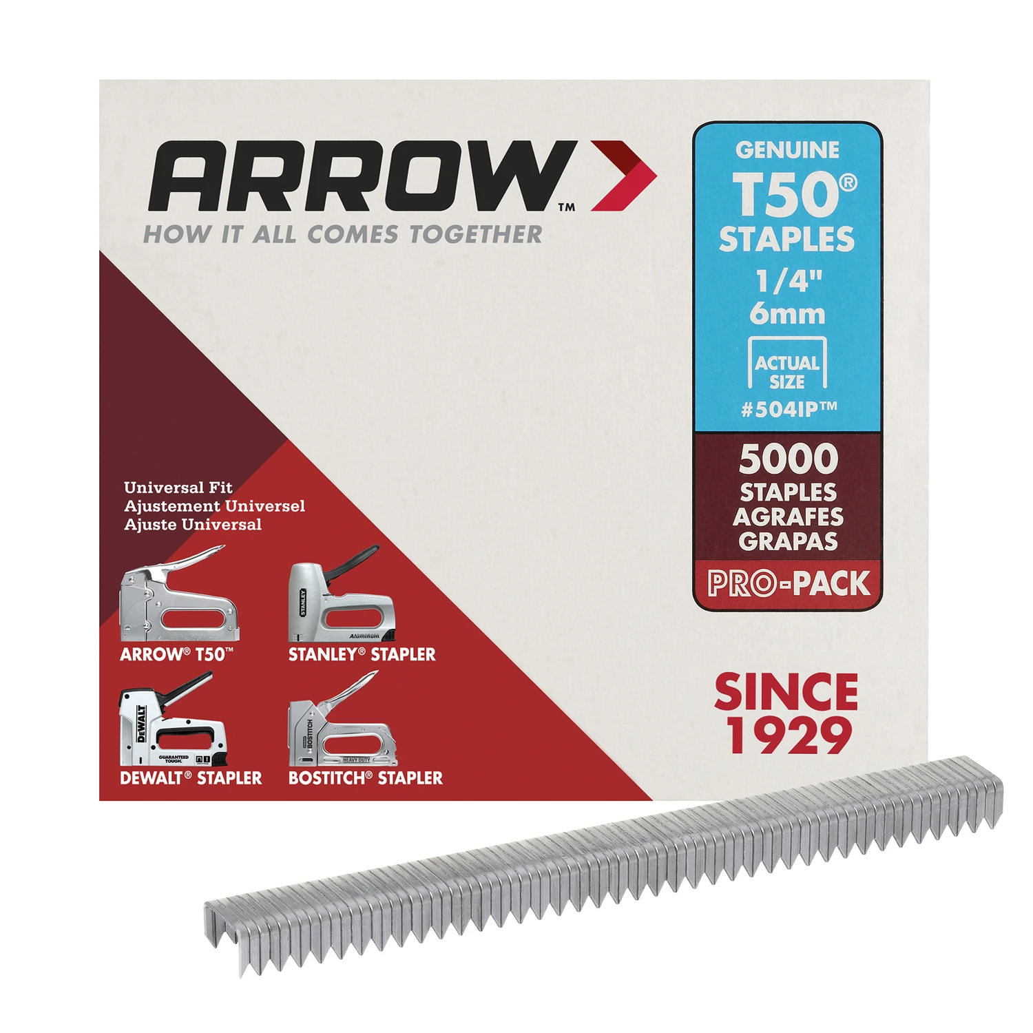 T-50 Staples, 1/4-In., 5000-Pk.