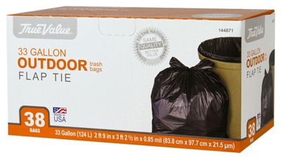 Large Trash Bags, Black, 33 Gallons, 38-Ct.