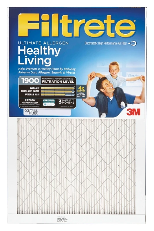 16x20 x 1 In. Premium Allergen Pleated Furnace Air Filter, MPR 1900, 3 Months