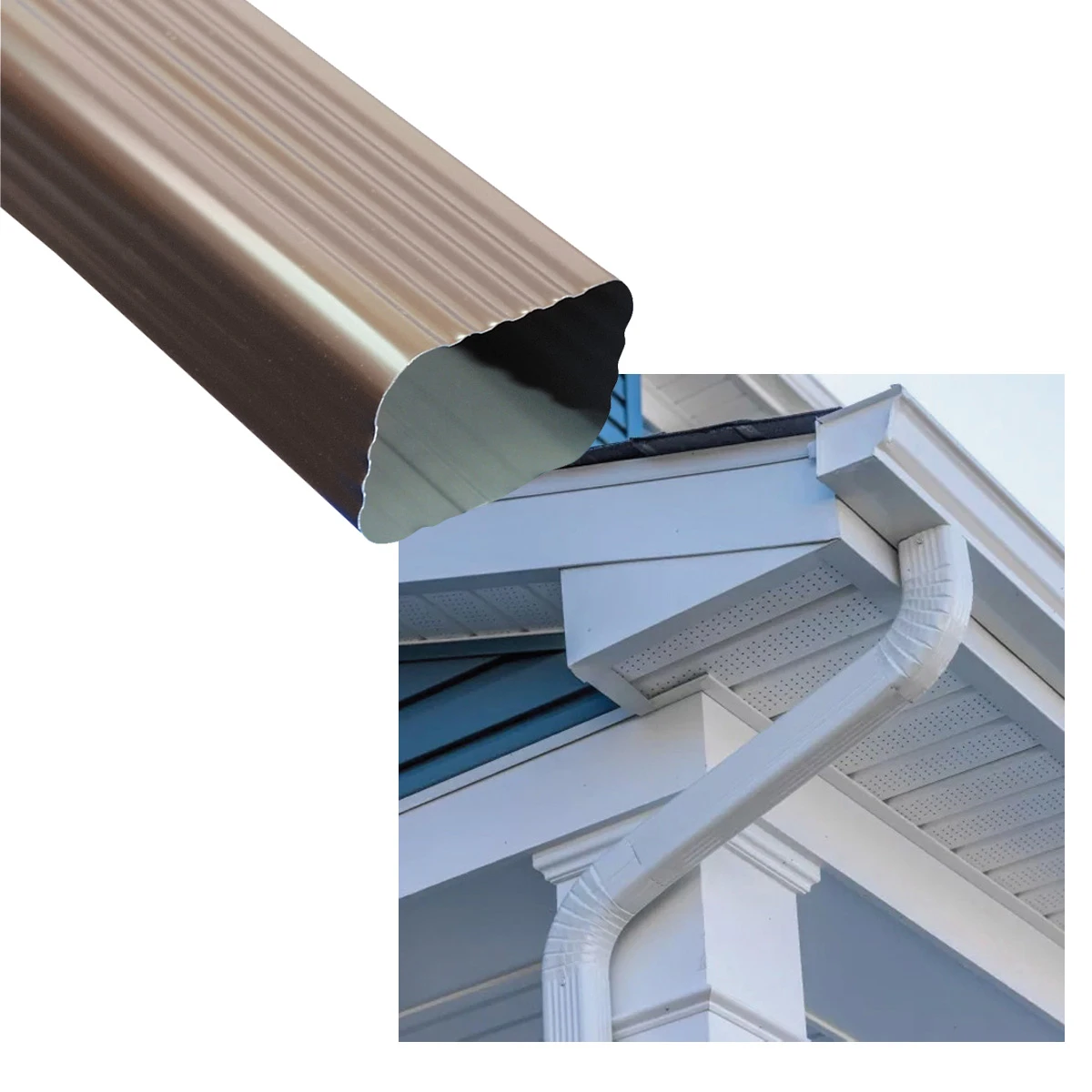 Gutter Downspout, Brown Galvanized Steel, 2 x 3 In. x 10 Ft.