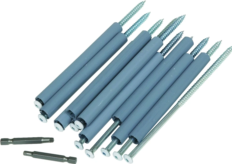 Gutter Screws, With 5 In. Ferrule With Bit, Brown, 7 In., 10-Pk.