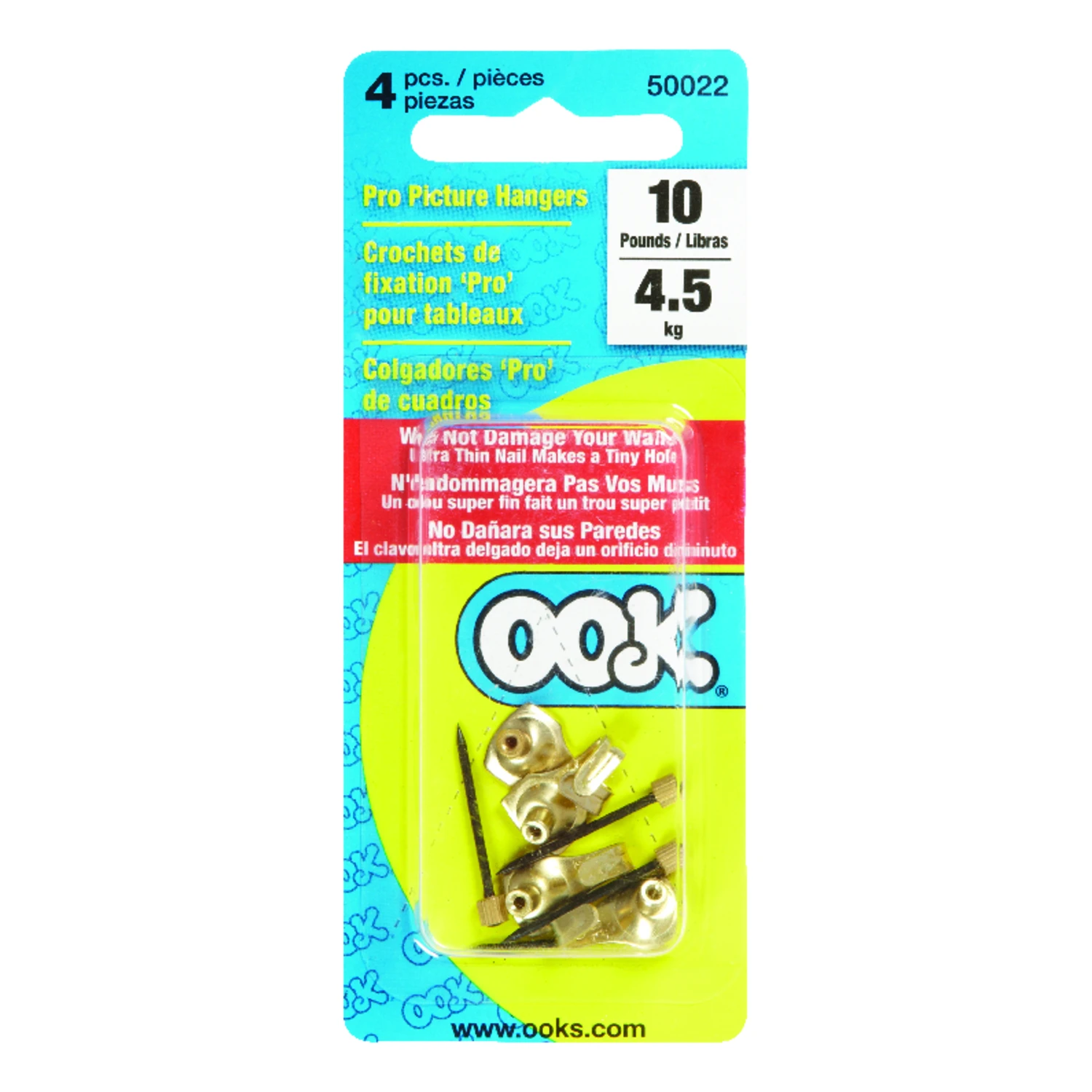 HILLMAN OOK Professional Picture Hanger 10 lb 4 pc