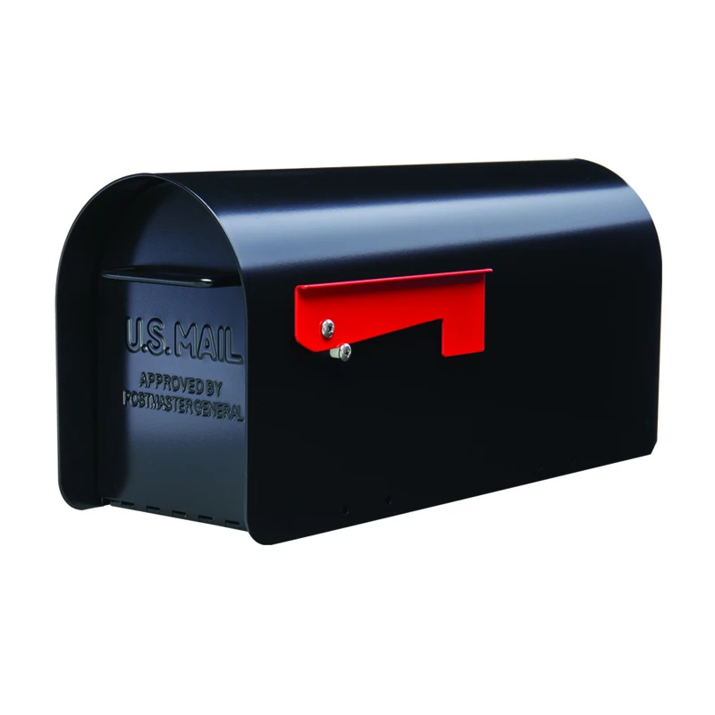 Gibraltar Ironside Black Steel Post Mount Mailbox, Model Mb801bam