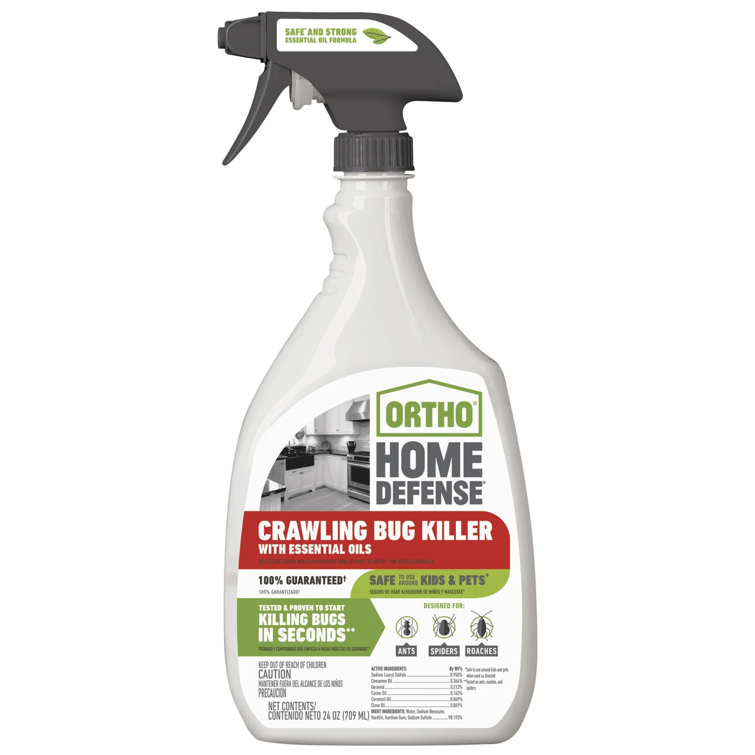 Home Defense 24 Oz. Ready To Use Trigger Spray Crawling Bug Killer With Essential Oils
