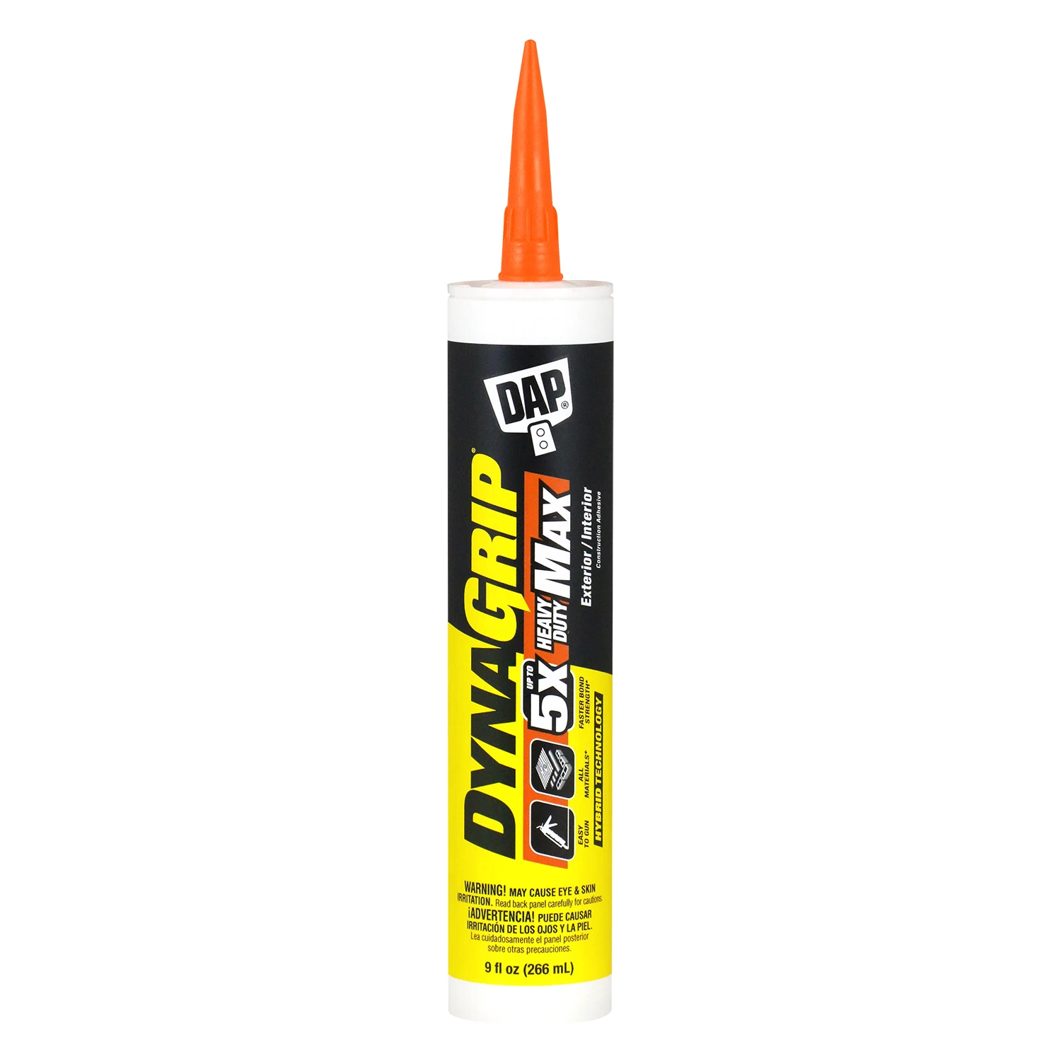 DynaGrip Heavy Duty Maximum Strength Construction Adhesive, White, 10 Ounce Tube
