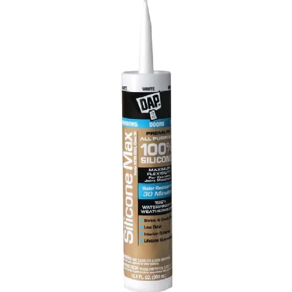 Silicone Max Premium All Purpose 100 Percent Silicone Sealant, White, 10.1 Ounce Tube
