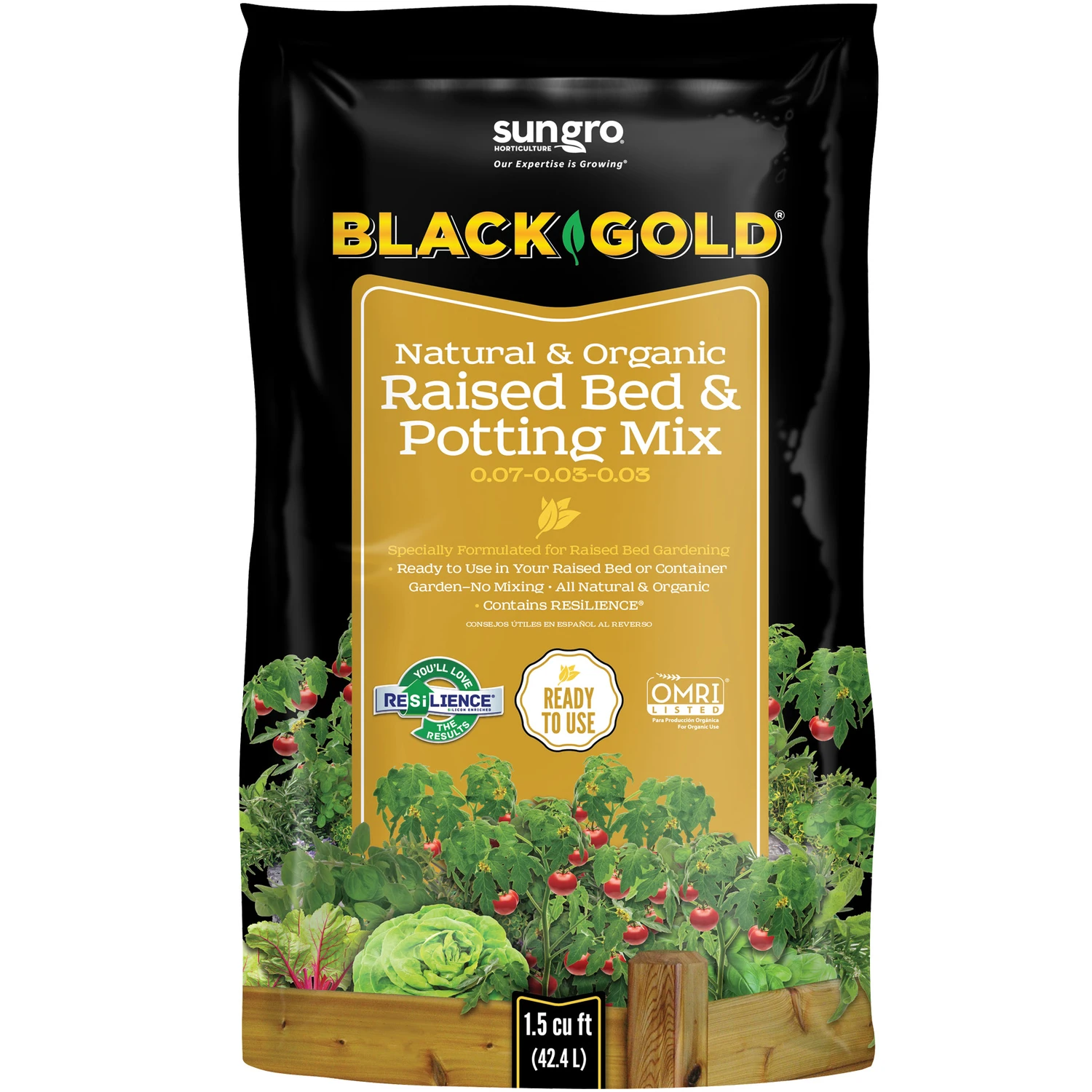 1.5 Cu. Ft. Organic Raised Bed Potting Soil Mix For Vegetables & Flowers