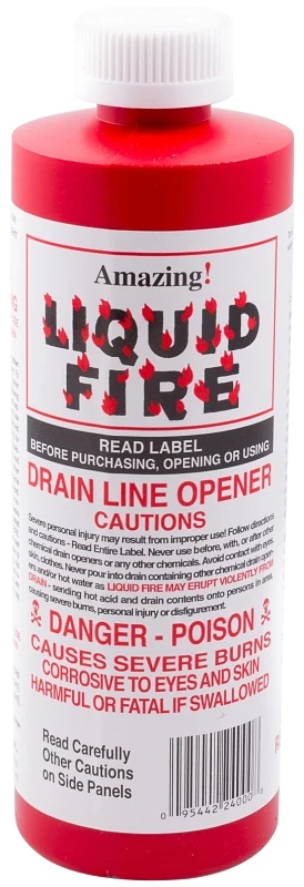 Liquid Fire Drain Line Opener, 16-oz.