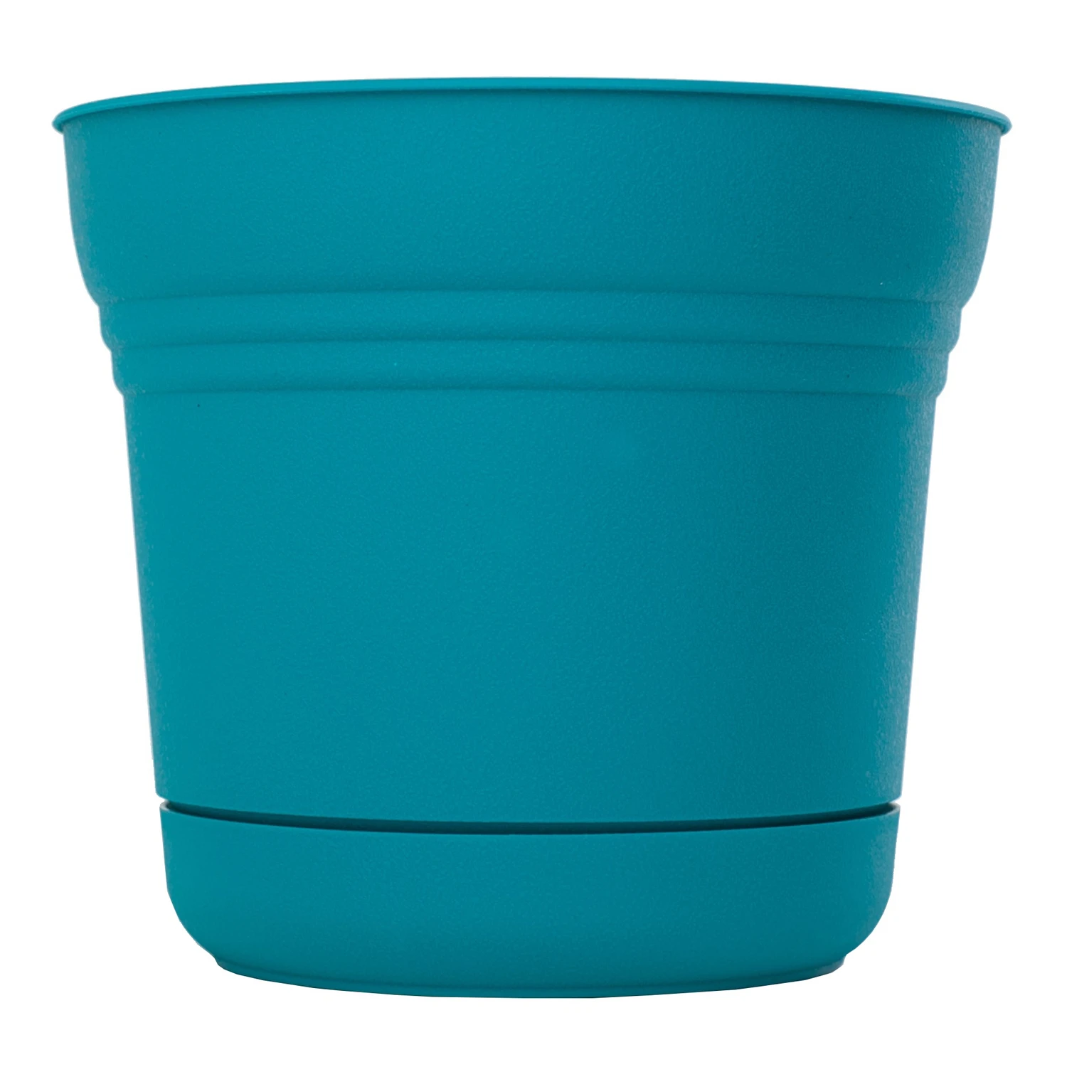 Saturn 4.5 In. H X 5 In. D Resin Planter Bermuda Teal With Saucer
