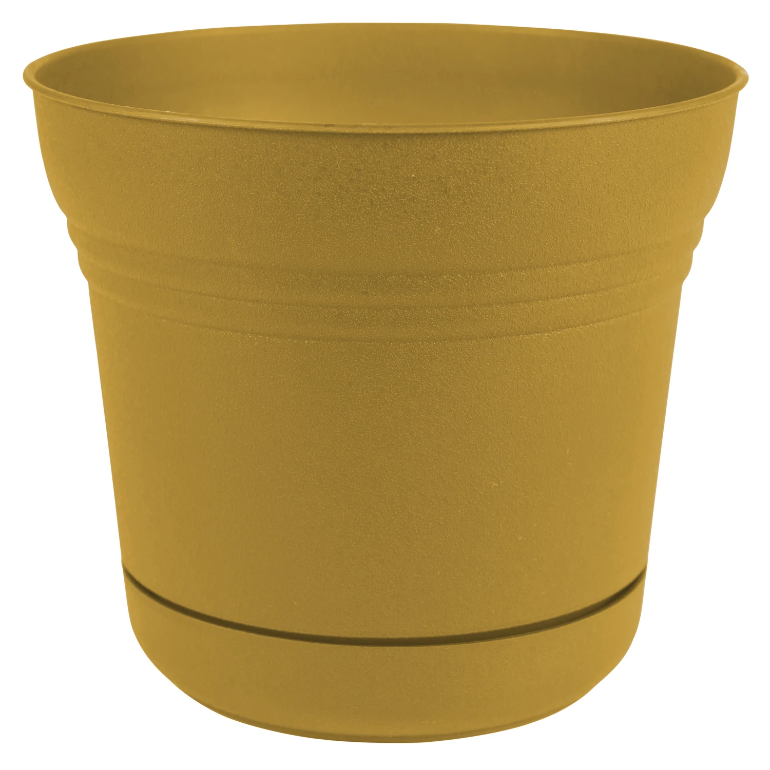 Saturn 5 In. H X 5 In. D Polyresin Planter Yellow With Saucer