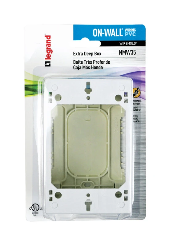 Single-Gang Extra-Deep Electrical Switch and Outlet Box for Wall Installation