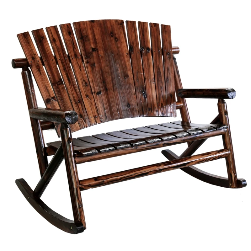 Solid Wood Double Rocking Chair Tx93866 For Outdoor Relaxation