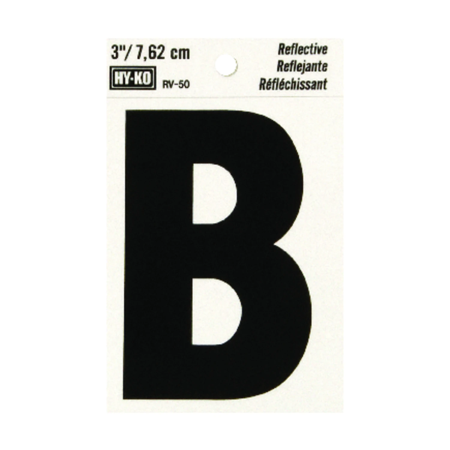 Hy-Ko 3 in. Reflective Vinyl Black B Letter Self-Adhesive
