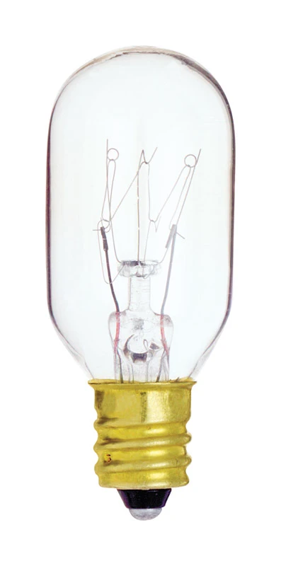 Satco 15W Clear Candelabra Base T7 Incandescent Tubular Appliance Light Bulb
