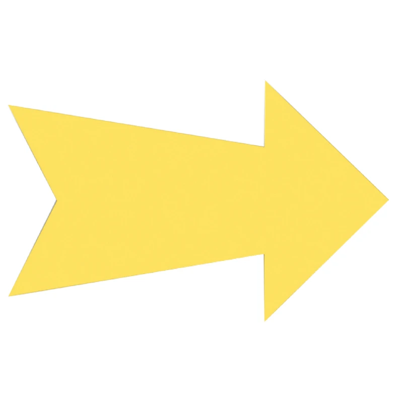 Yellow Arrow Sign 7 In. H X 24 In. W Durable Plastic