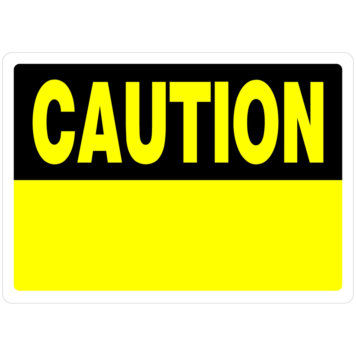 10 In. H X 14 In. W Aluminum Blank Caution Sign - Yellow & Black