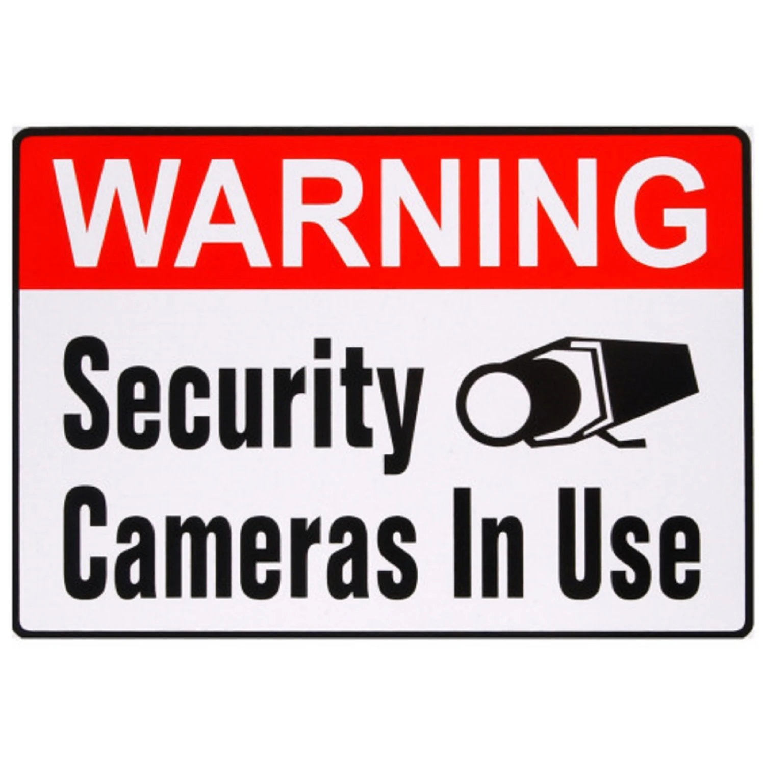 English White Security Decal 4 In. H X 6 In. W - Durable Vinyl