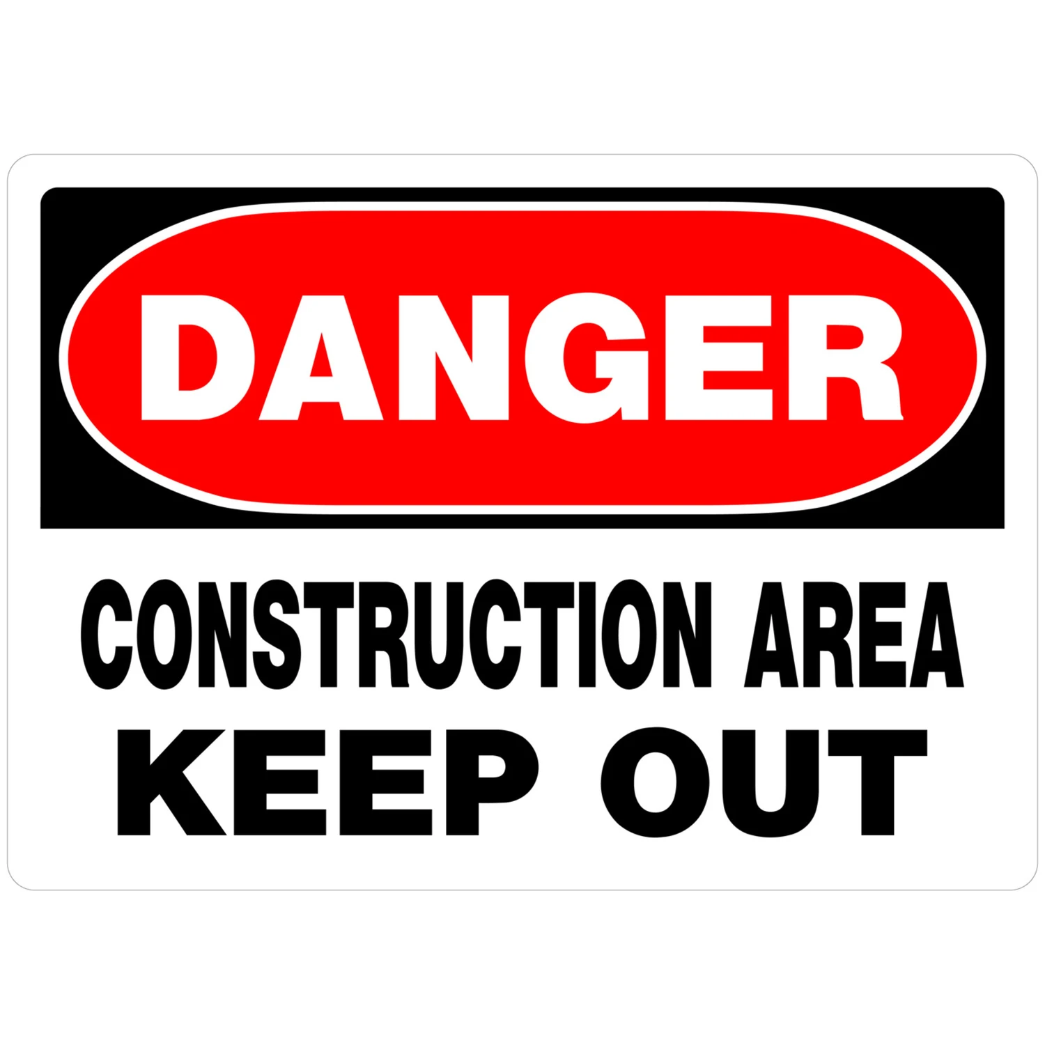 Blank Danger Sign, 10 Inch by 14 Inch, Durable Safety Warning Sign