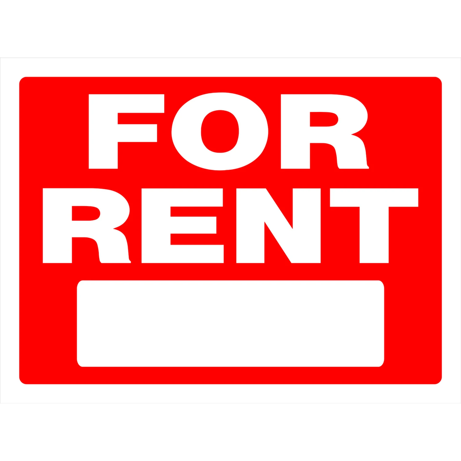 English Red For Rent Sign 18 In. H X 24 In. W - Durable Polystyrene