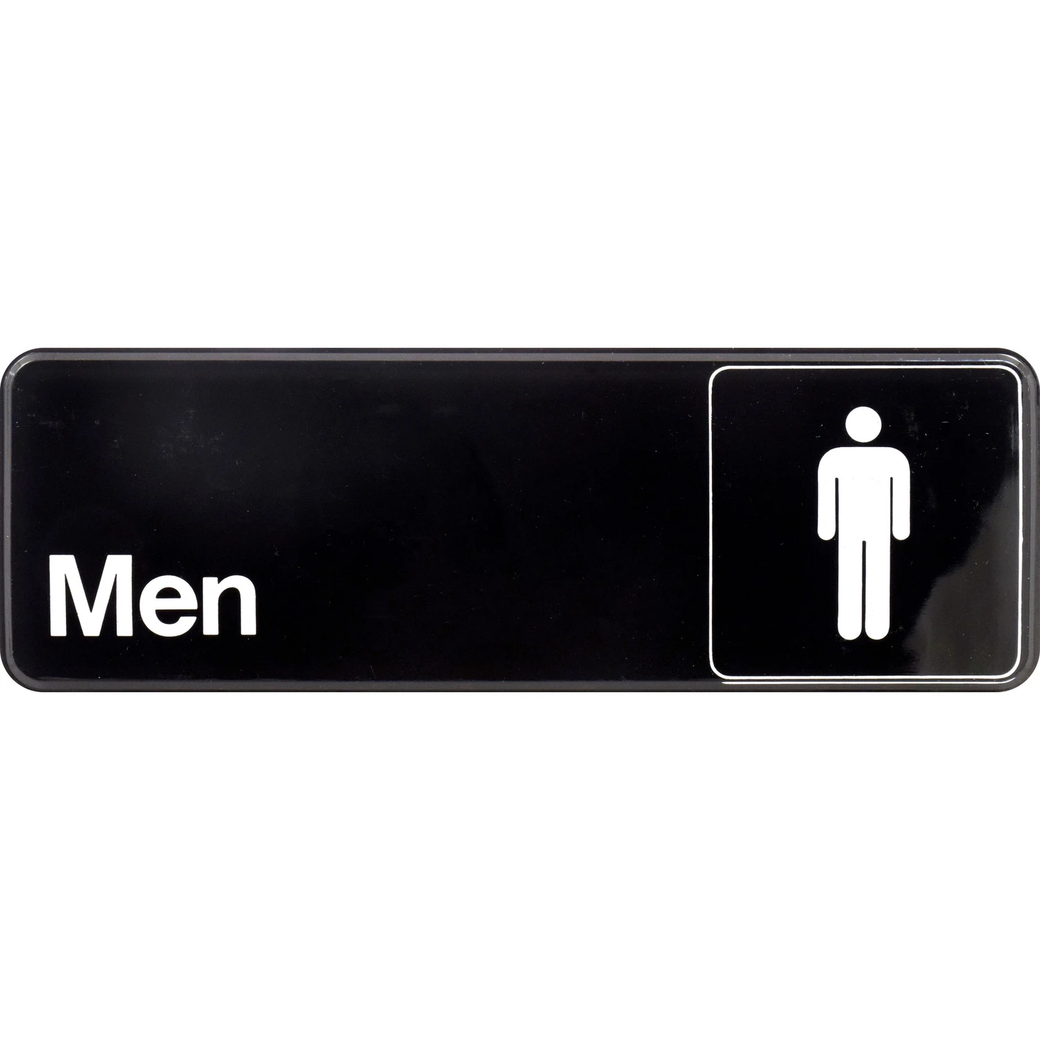 Men's Restroom Sign, 3 Inch by 9 Inch, Durable Wall Mount