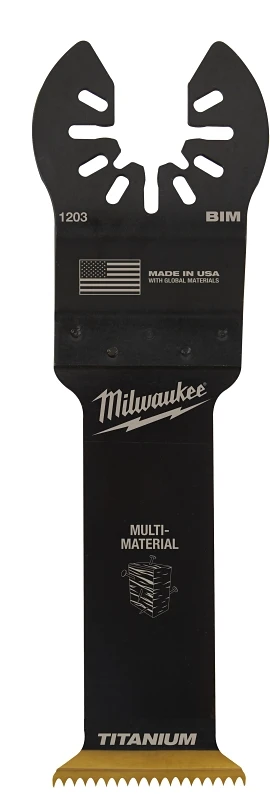 Milwaukee 1-1/4 in. Titanium Bi-Metal Universal Fit Wood and Metal Cutting Oscillating Multi-Tool Blade (1-Pack)