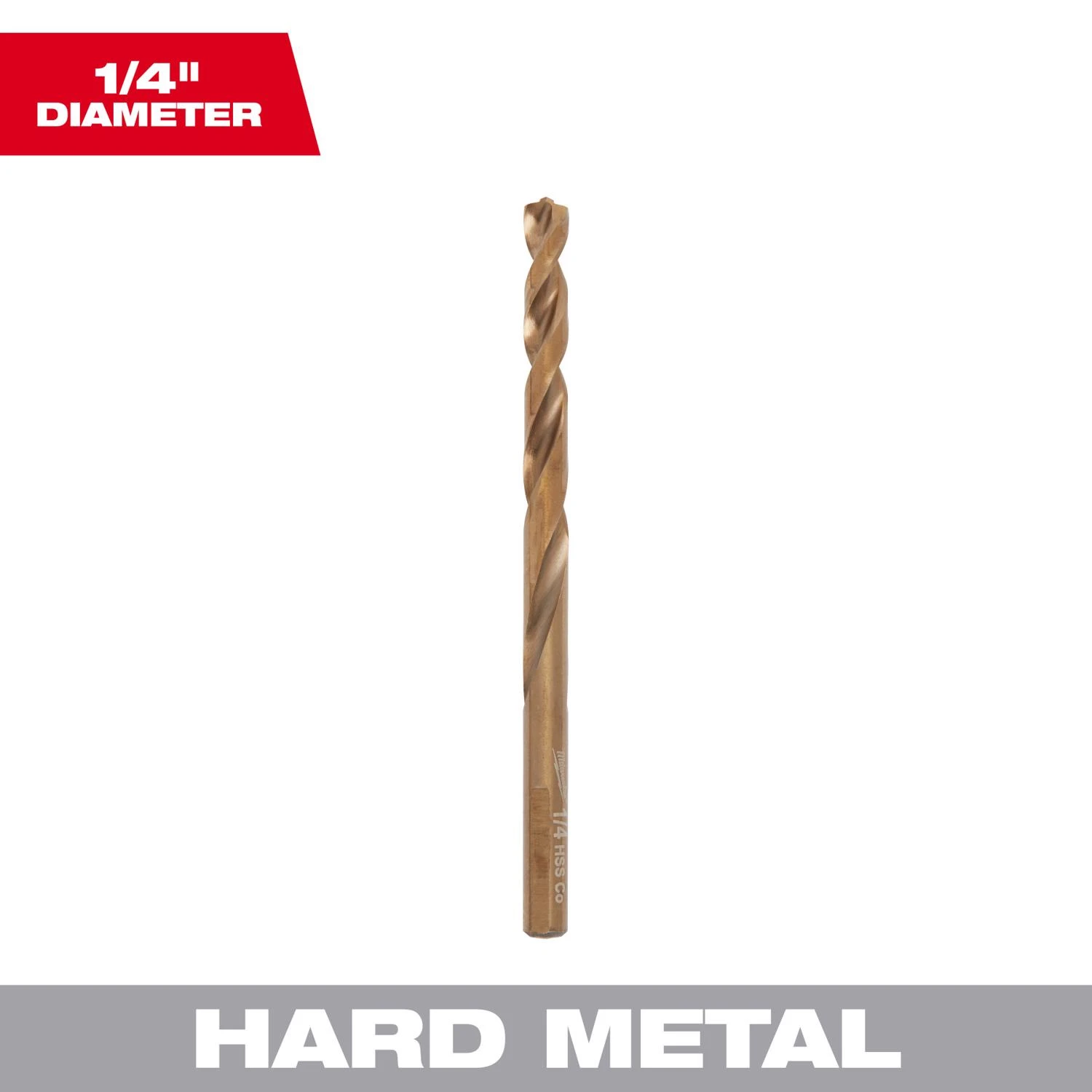 Red Helix 1/4 In. Cobalt Drill Bit 4.09 In. Length 3-flat Shank