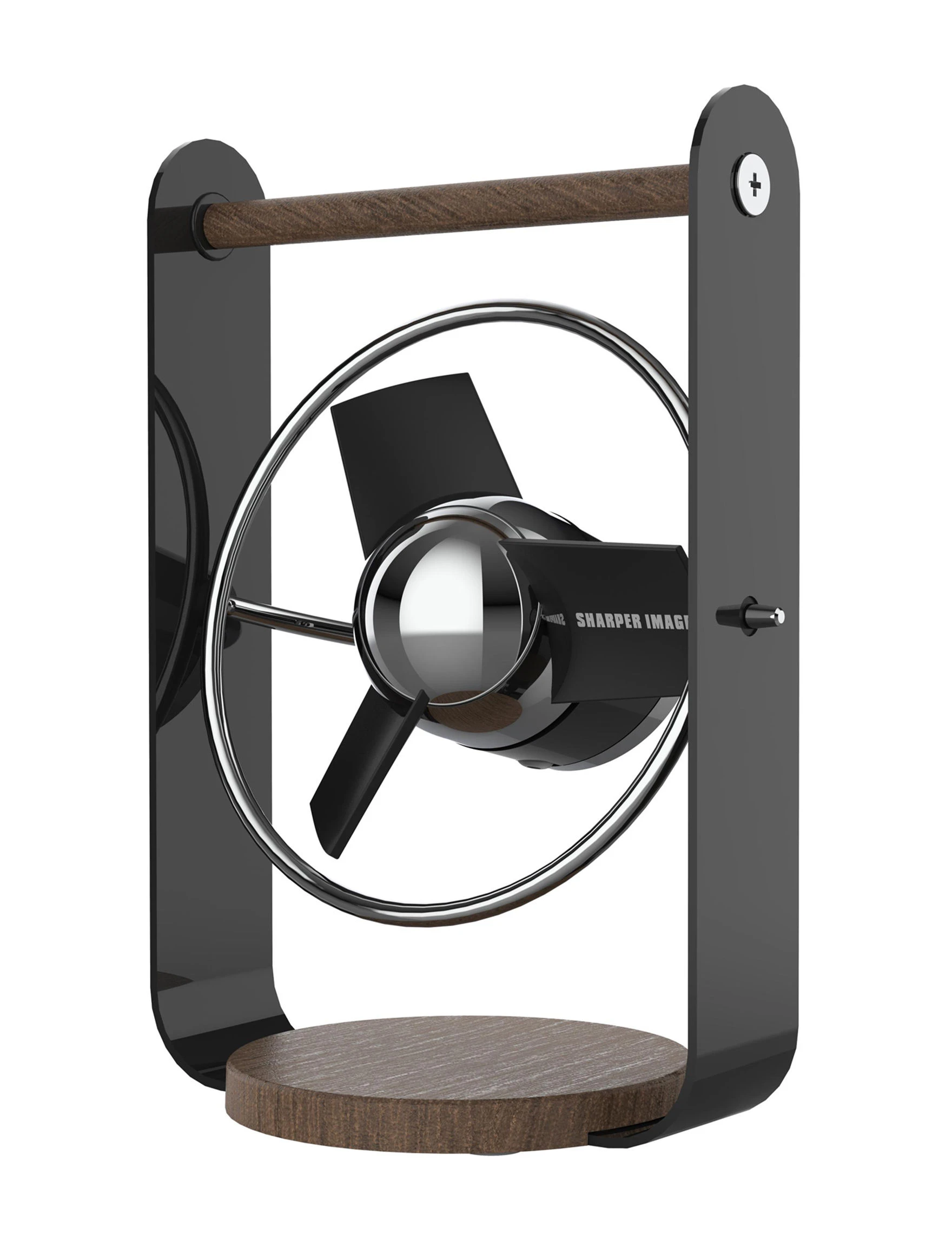 Sharper Image SBV1 USB Fan with 4 in. Soft Blades, 2 Speeds, Touch Control, 6 ft. USB Cable with Wall Adapter, Black