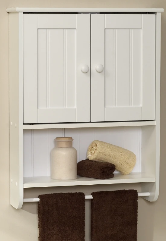 Country Cottage White Wall Bath Cabinet 21-5/8" W X 6-3/4" D X 25-3/4" H