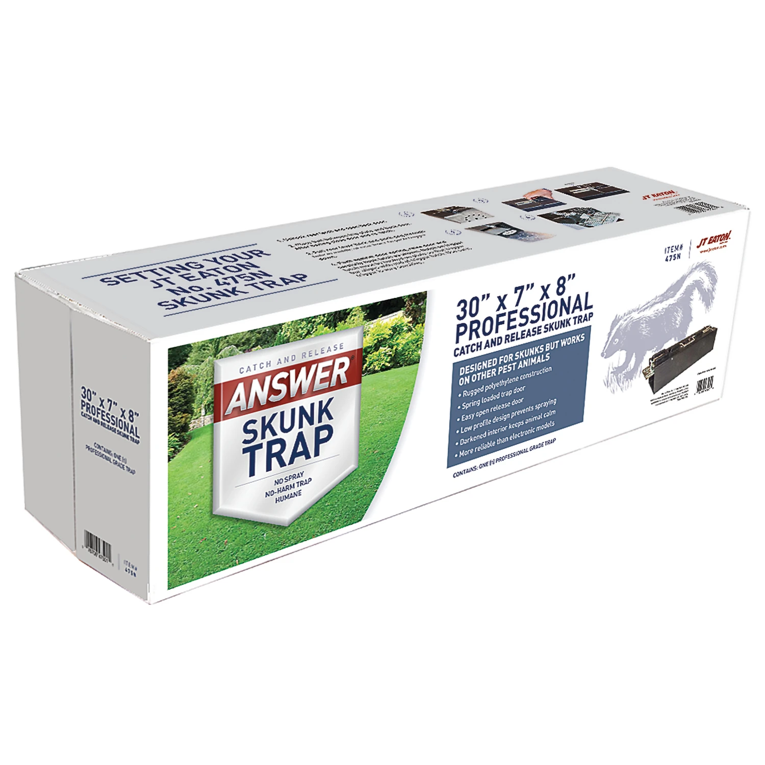 475n Medium Live Catch Skunk Trap, 30.5 In, Reusable, 1 Pk