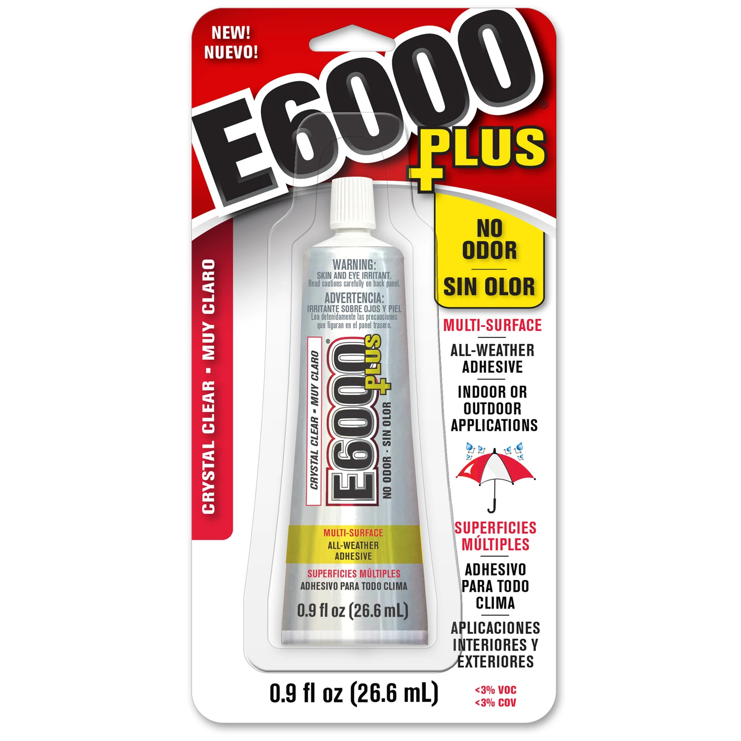 Plus High Strength All-weather Adhesive 0.9 Oz - Odor Free, Clear