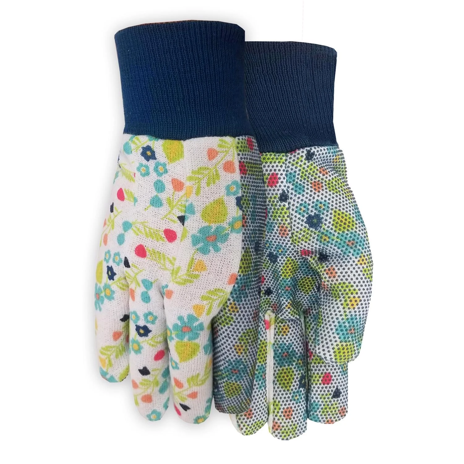 Women's Jersey Dot Gardening Gloves with Non-Slip Grip, Medium Size