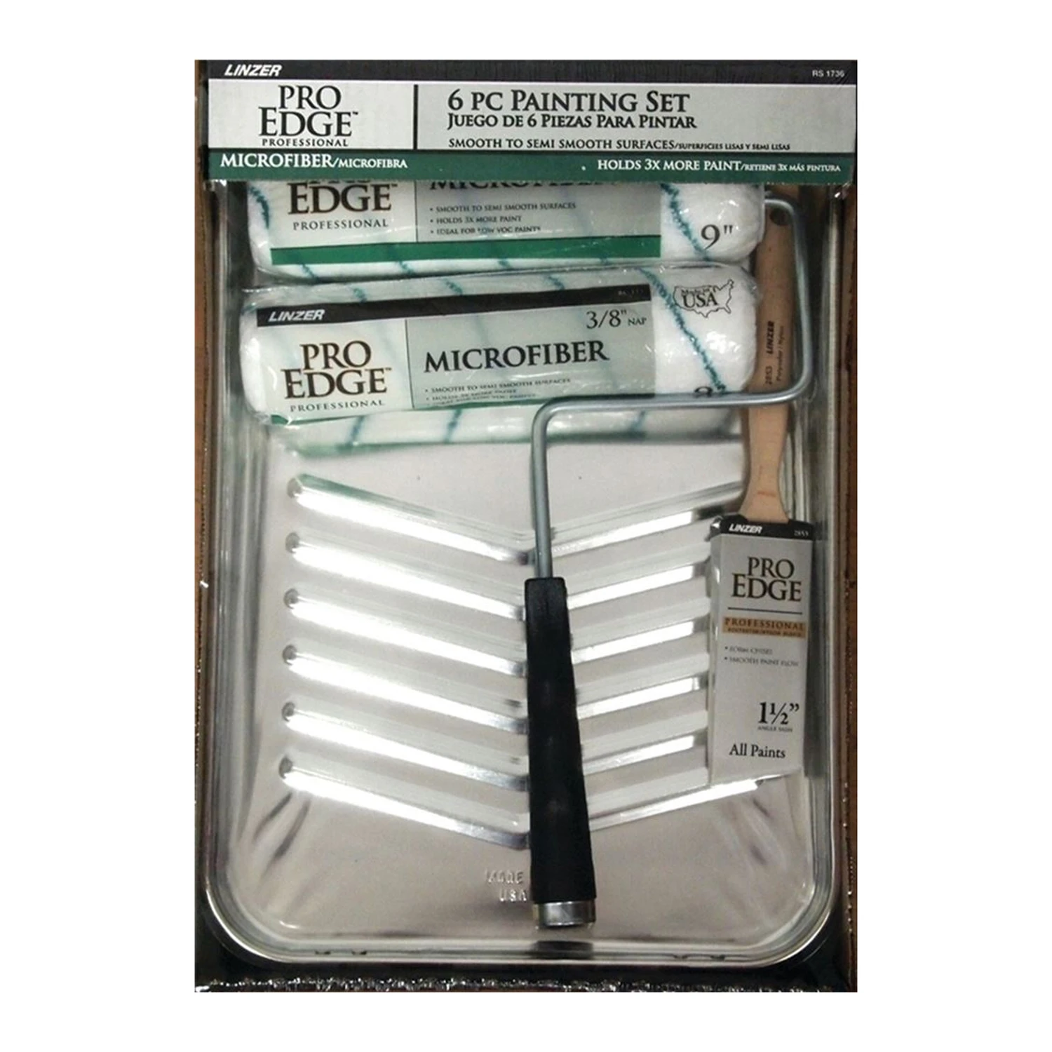 Linzer RS1736 Roller and Tray Kit, Includes: 5 Wire Cage Roller Frame
