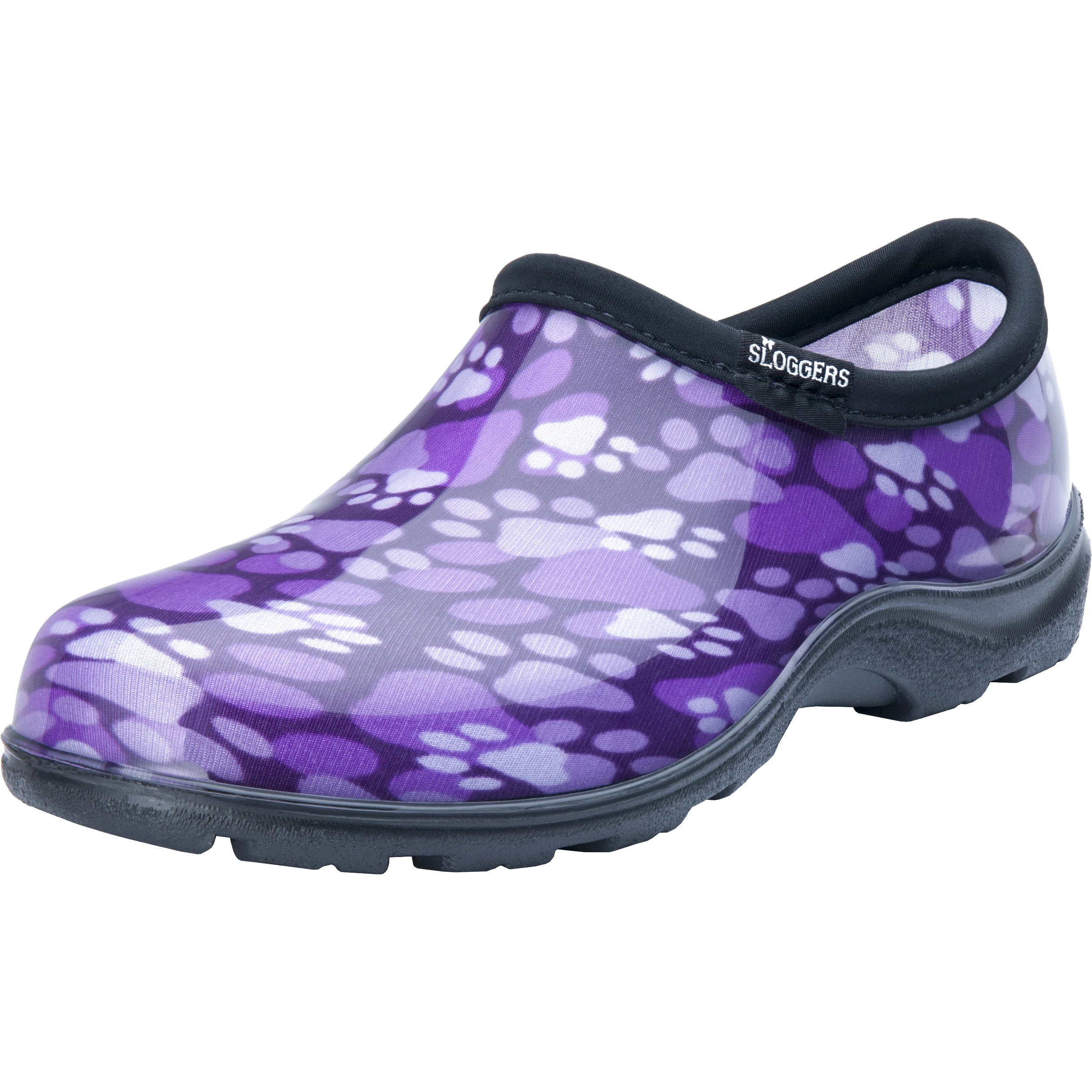 Women's Size 6 Waterproof Comfort Shoe With Purple Paw Prints