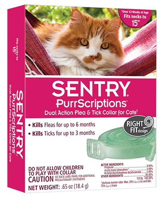 Purrscriptions Dual Action Flea & Tick Collar For Cats, 12in, Powder Scent, 6 Month Control