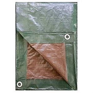 Storage Tarp Cover, Hunter Green/Brown Polyethylene, 6 x 8-Ft.