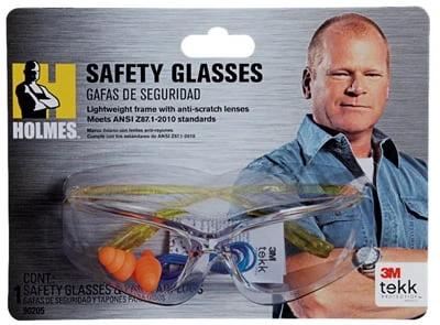 Tekk 90205-80025h Holmes Workwear Safety Glasses, Yellow Frame With Clear Lens